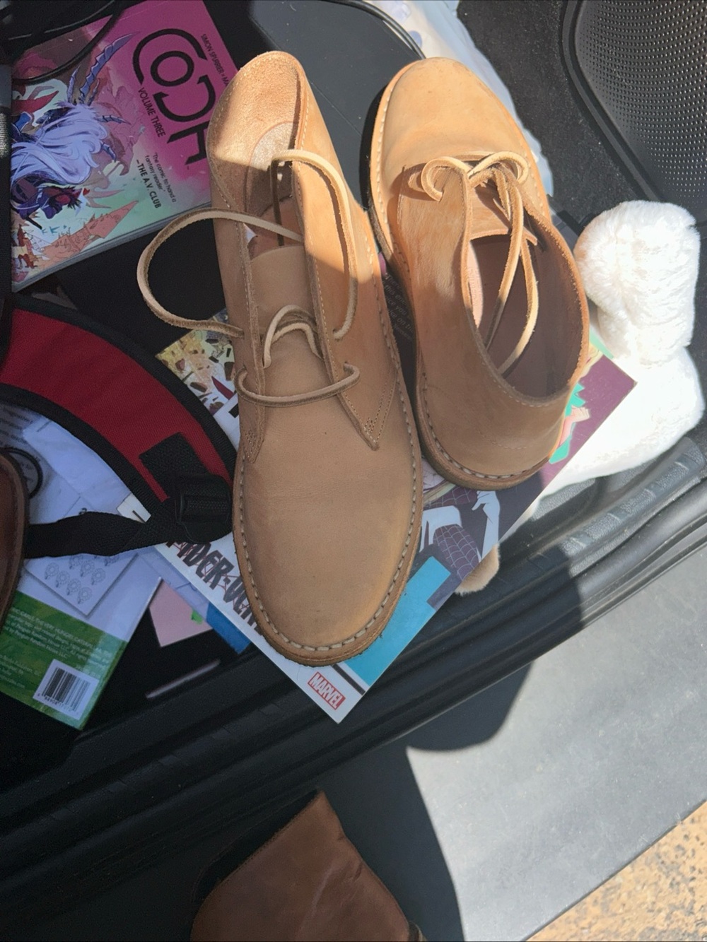 Women's Tan Lace-Up Boots